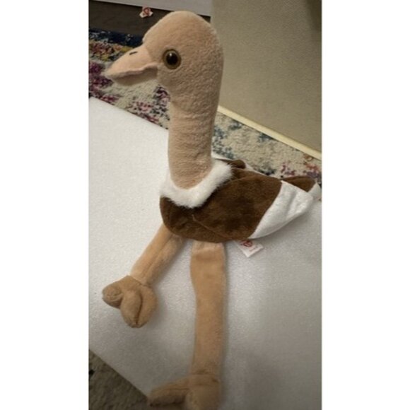 Ty Beanie Babies Lot Of 5 - Flamingo Ostrich Husky Lizard & Deer Plush Toys - Picture 3 of 9